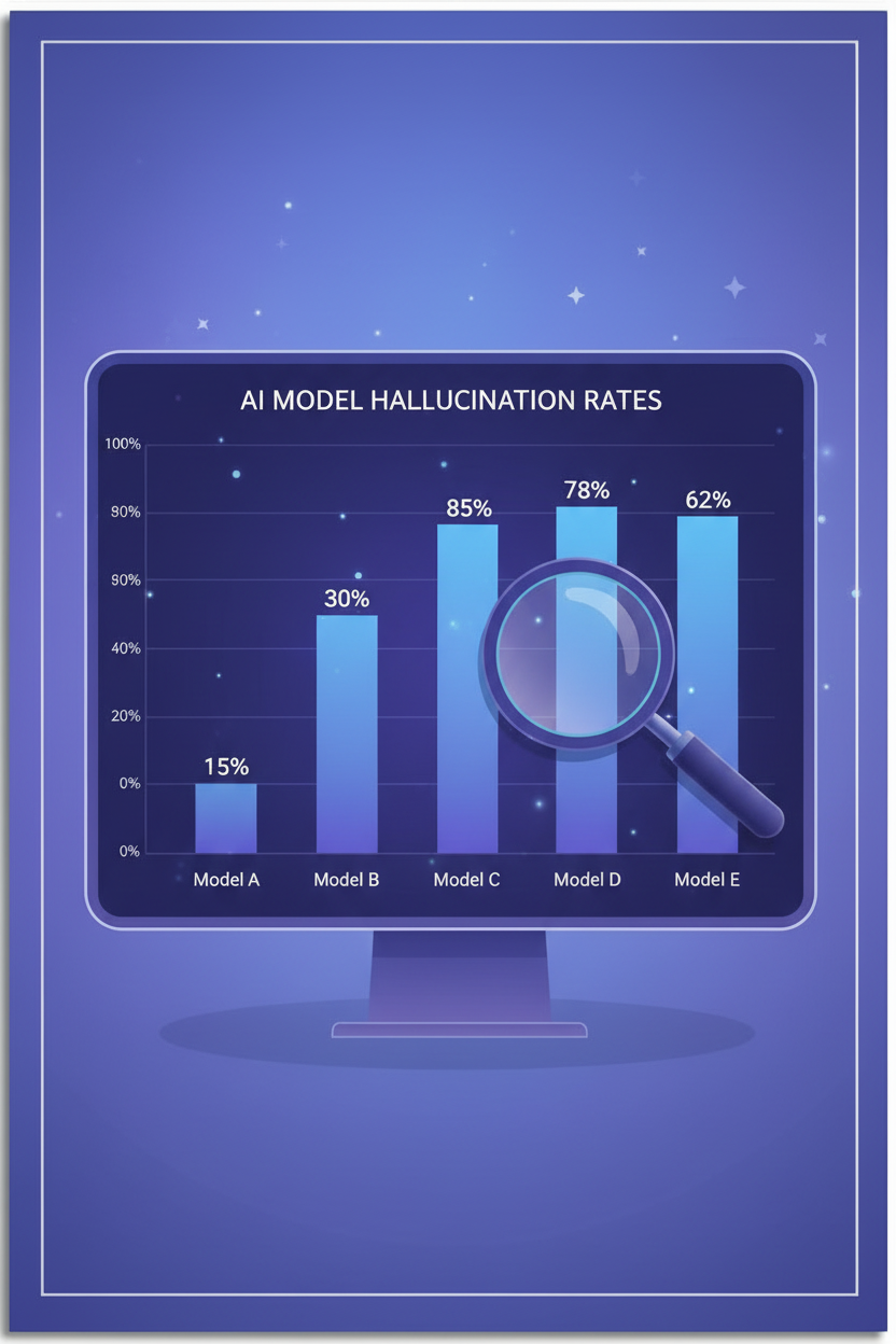 Bar chart comparing hallucination rates across different AI models